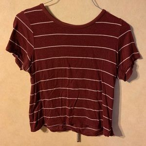 Red and white striped crop top